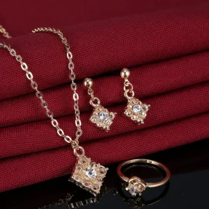 Set di gioielli da sposa in oro rosa 18K