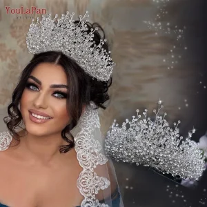 Accessori di lusso per acconciature da sposa con diamanti e corone diademi in strass