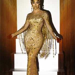 Abito da sera Maglia trasparente con cristalli scintillanti Abiti lunghi con strass per feste Abiti da celebrità in costume da compleanno