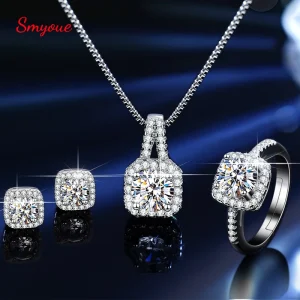 Set di gioielli in argento 925 Sterling Moissanite con certificato GRA